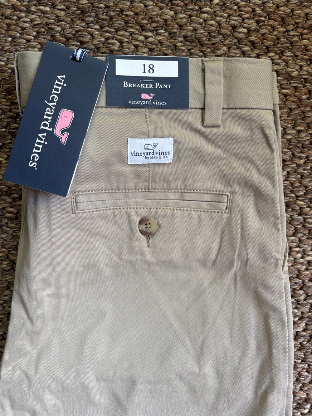 Vineyard Vines Boys Size 18 Light Khaki Breaker Pant